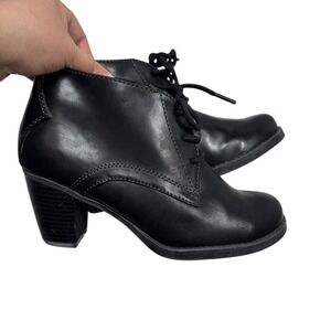 Natural Soul Size 8M Black Cesta Lace Up Ankle Boots Academia‎ Preppy Witchy